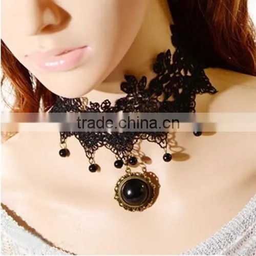 Retro Fabric Lace Collar Necklace Jewelry Wedding Party Bridal Gothic Lace Necklace photo-2