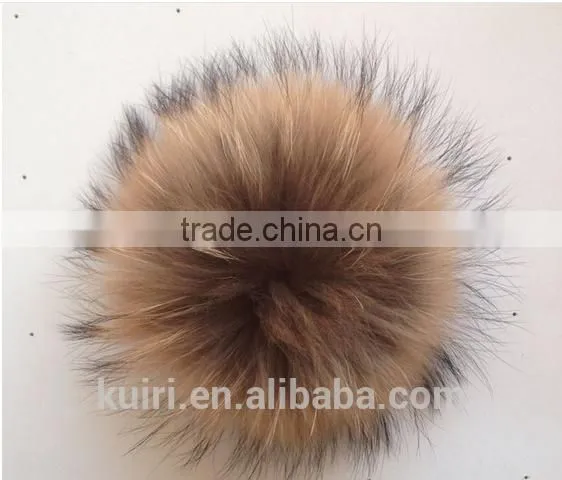 Fashion 15cm Fluffy Raccoon Fur Ball Keychain Real Fox Fur Keychain Fur Pompom Key Chain Pompon Keyring Charm Women Bag Pendant photo-3