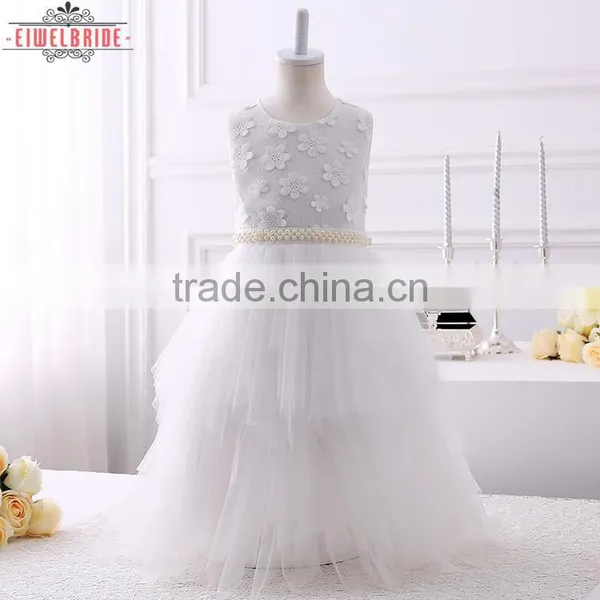 Custom 5-6 Years Girl Tulle/Net Flower Girl Dress photo-4