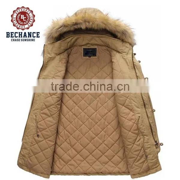 2016 Men's Fashion Winter Long Thicken Padded Jacket Outwear Overcoat With Detachable Fur Hood for Wholesale Clothing photo-5
