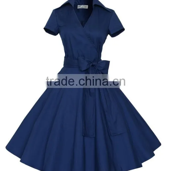 Walson Women's 1950s V-neck Vintage Rockabilly Full Circle Dress photo-2