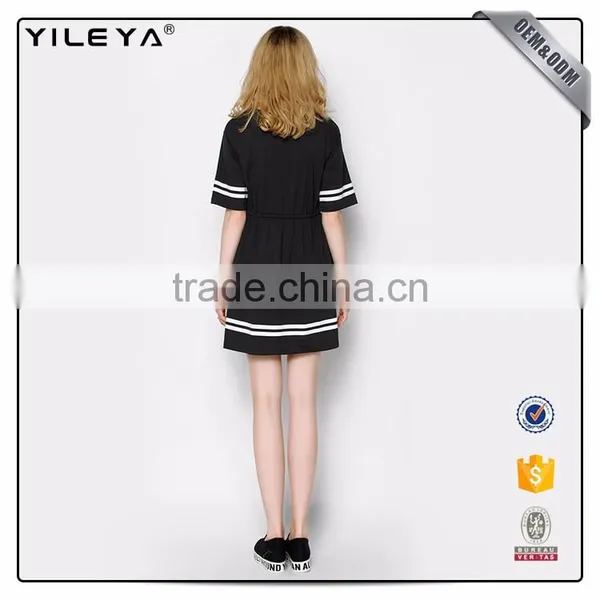 Customizable Alphabet & Pattern Printing Ladies Black Dresses photo-3