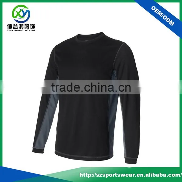 Hot Sale 100%cotton Contrast Color Eco Friendly Long Sleeve Men Sport t Shirt photo-2