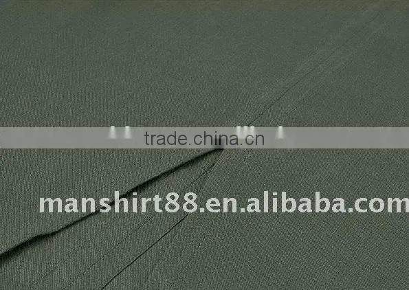 Man's Latest V-neck Linen Army Green Casual Shirt photo-3