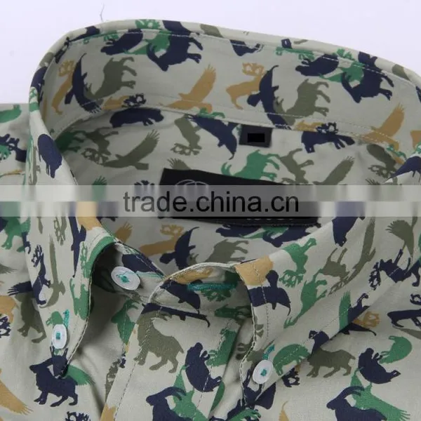 2017 Latest Camouflage Men's Long Sleeve Button-down Collar Slim Fit Shirt photo-3