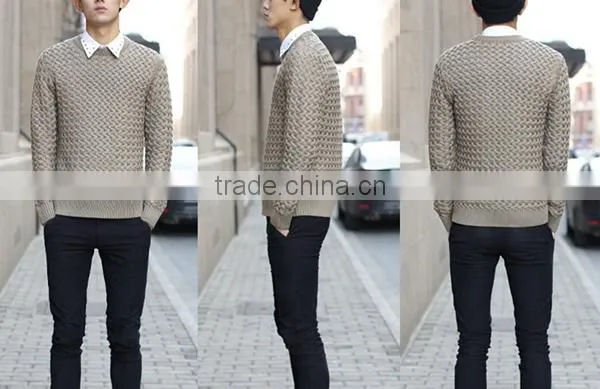 Crew Neck 3D Pattern Fashion Sweater for Men photo-4