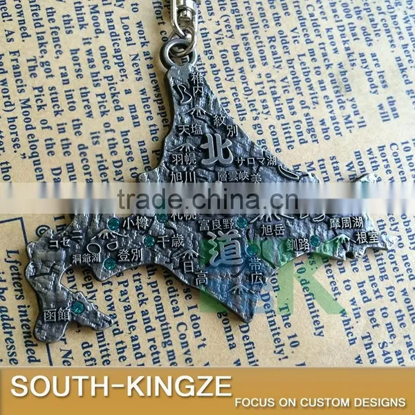 Japan Hokkaido Map Metal Alloy Keychain photo-2