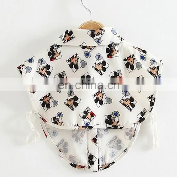 Fashion Women Button Placket Chiffon Crop Top With Collar photo-2