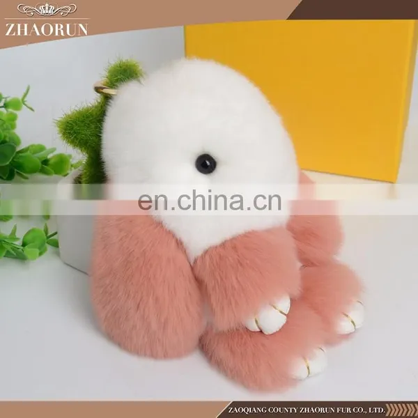 2017 Latest Custom Keychain Rabbit Fur Pompoms photo-6