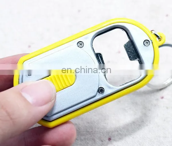 Souvenir Metal Keychain Bottle Opener With LED Light OEM Gift Flash Light photo-3
