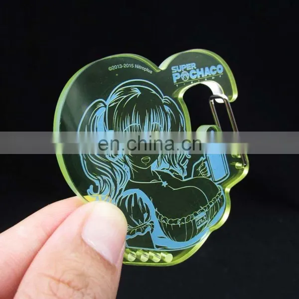 Customized Clear Green Cartoon Acrylic Keychain Laser Cut photo-4