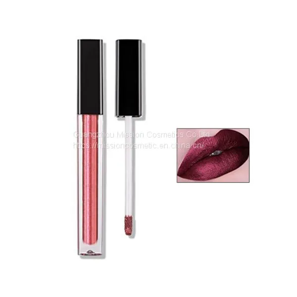 Lipstick Matte Liquid Metallic Pink Lip Plumper Gloss photo-3