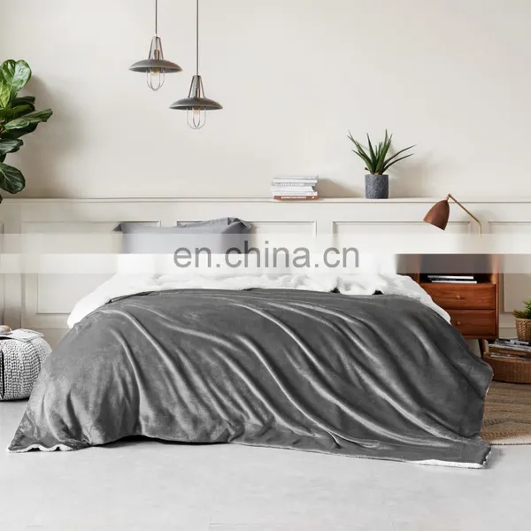 Polar Thermal Insulation Sofa Fleece Sherpa Blanket With Brand photo-6