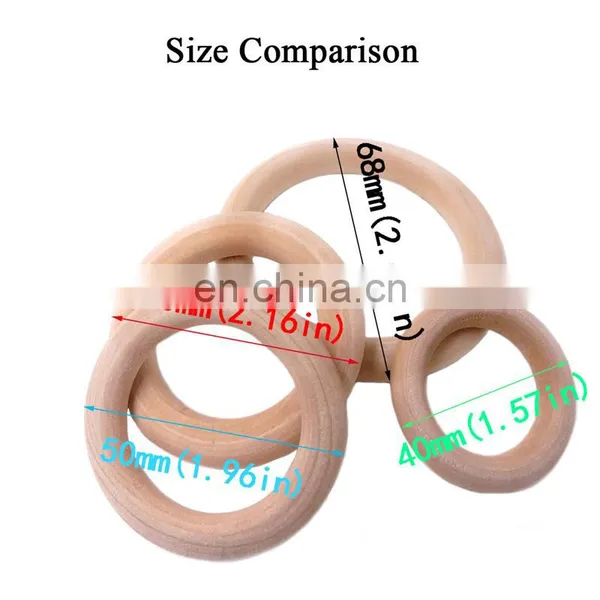 DIY Baby Grind Wooden Toys Safe Eco-friendly Photography Wooden Circle Ring Infant Gift 11size photo-2