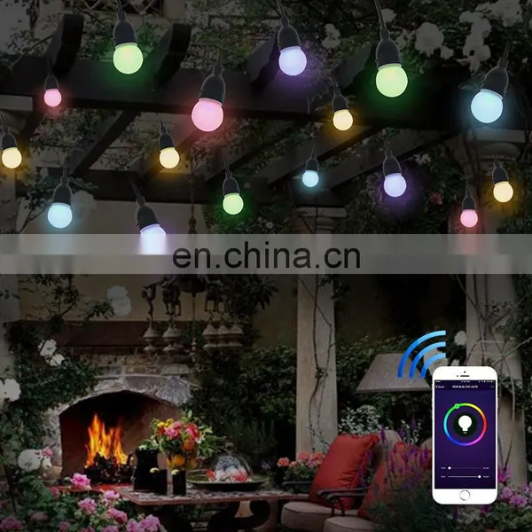 APP Voice Control Smart Wifi Remote Outdoor Use IP65 RGB String Light for Patio, Porches, Bistro, Backyard,Christmas Decoration photo-4