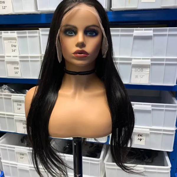 KHH Glueless Long Pretty Pre Plucked Cheap Swiss Virgin Hair Woman Body Wave Brazilian Human Lace Front Hair Wig photo-2