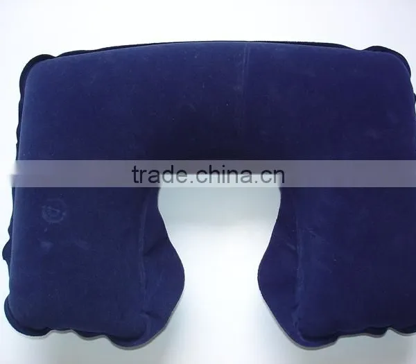 High Quality Neck Pillow,U Shape Inflatable Pillow,Custom PVC + Flocking Inflatable Travel Pillow