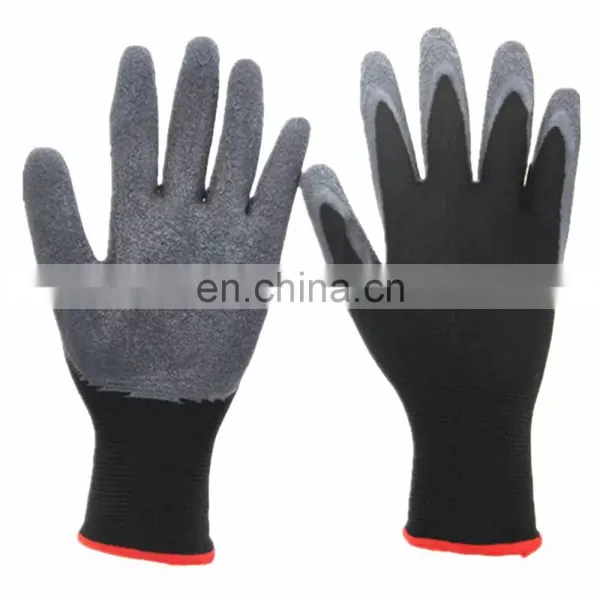 13 G High Quality Industrial Black Construction Latex Coated Protective Work Latex Safety Gloves photo-5