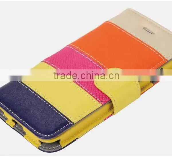 Genuine Leather Flip Wallet Case for Iphone 6,Wallet Style Flip Leather Case Credit Card and Money Pockets Magnetic Flap photo-2