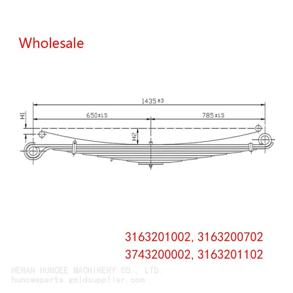 3163201002, 3163200702, 3743200002, 3163201102 Front Leaf Spring Wholesale for Mercedes Benz photo-2