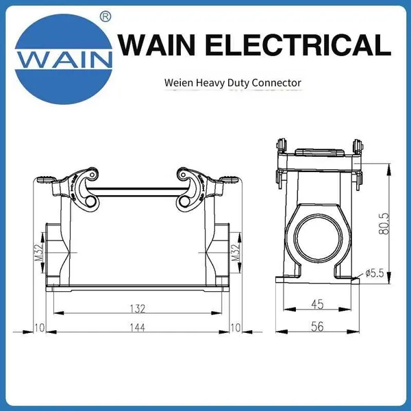 Wain Heavy-duty Connector, Corrosion-resistant, H24b-msfh-2l/sc-2m32 Metal 24b Shell Rectangular Connector, Aviation Plug photo-3