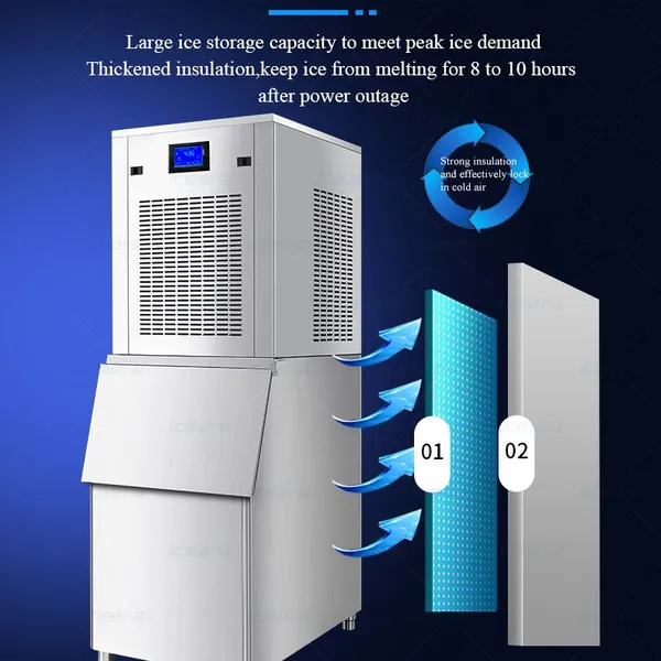 60kg/24h Commercial Snow Flake Ice Maker Food Grade Automatic Snow Ice Machine for Seafood Catering photo-5