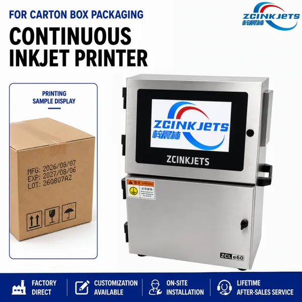 Carton CIJ Inkjet Printer pour l'impression de dates, de codes de lot et de logos sur les boîtes d'emballage