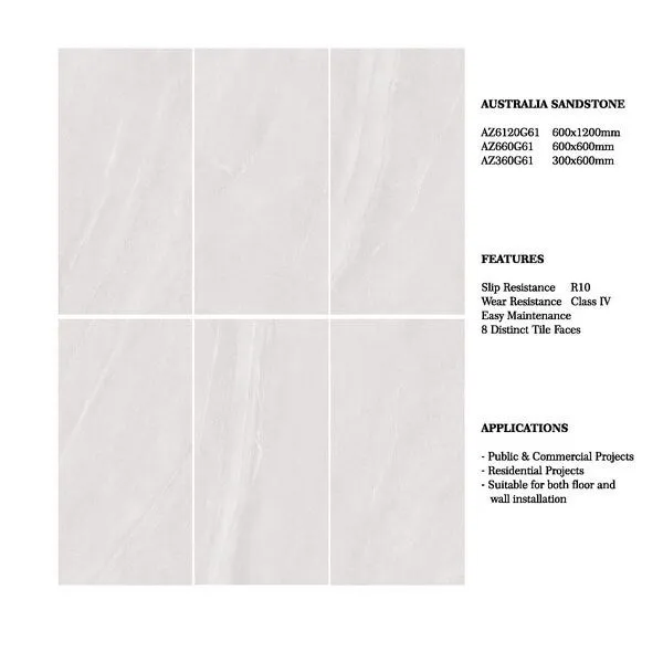 R10 Anti Slip Australia Sandstone Porcelain Floor Tiles