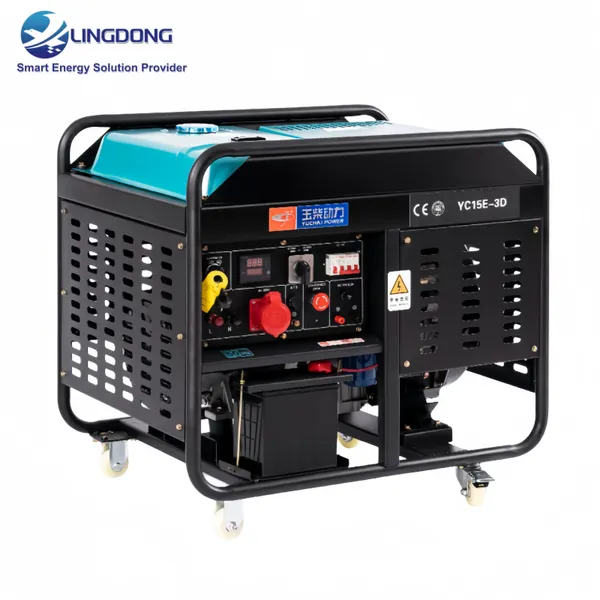 Original Supply Yuchai 3 Phase 15kW Diesel Welder Generator Set Silent Type 15kVA Motor Generator YC15T for Fabrication Shop