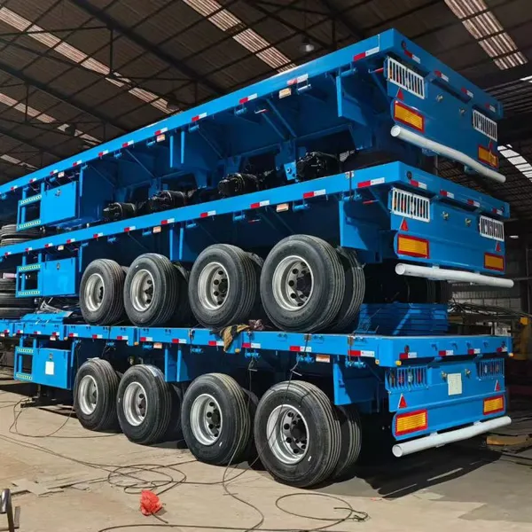 Product Name: 2/3/4/5 Axle Flatbed Semi Trailer (for30ft & 40ft& 60ft & 80ft & 80ftContainer Transport)
