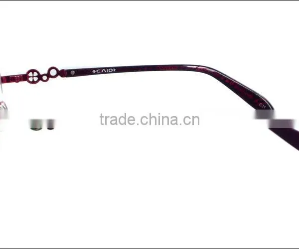 Fashion Style Women Metal Half Frame Eyeglasses Frame With Pattern Temple With Clear Lenses photo-4