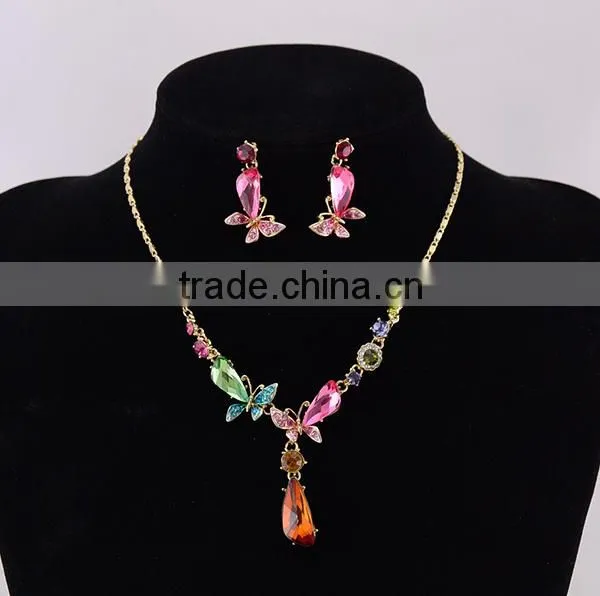 Classic Wholesale Fashion Jewelry Handmade Mix Color Crystal Jewelry Set photo-3