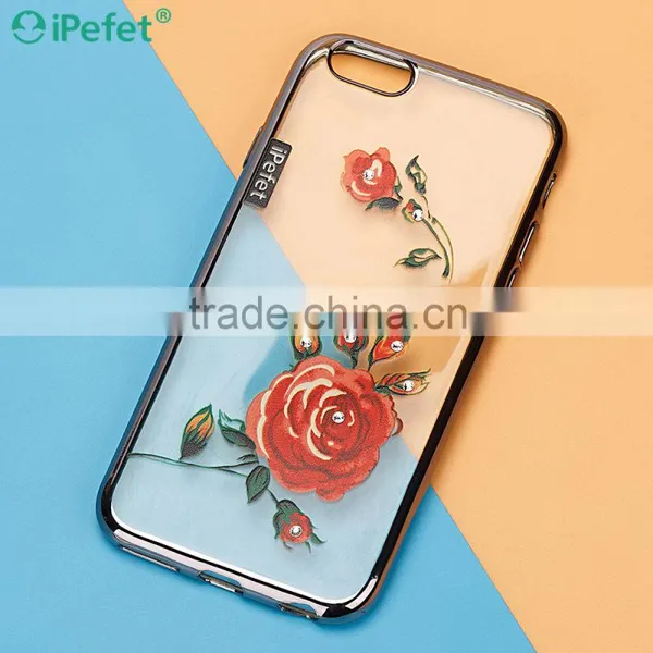 IPefet-Luxury Electronic Bumper Soft TPU Clear Diamond Case For IPhone 6/Plus