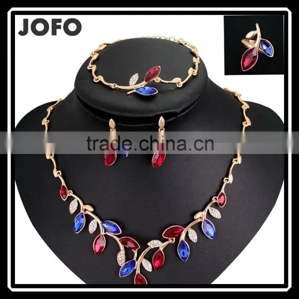 2016 Fashion Popular Special Leaves Shape Grade AAA Crystal Beautiful Jewelry Set