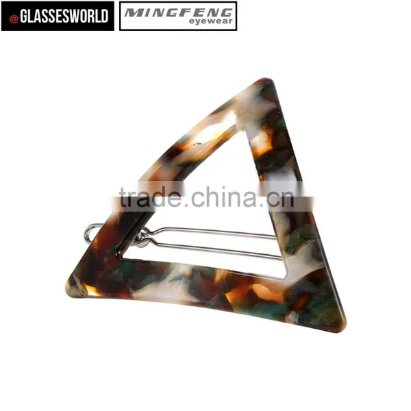 Acetate Triangle Geometric Barrettes Jewelry Girls Hairpin Factory in China AE002 photo-3