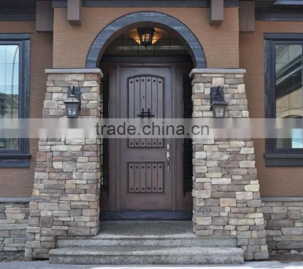 Rustic Design Unfinished Arched Solid Wood Entrance Door Quality Choice photo-4