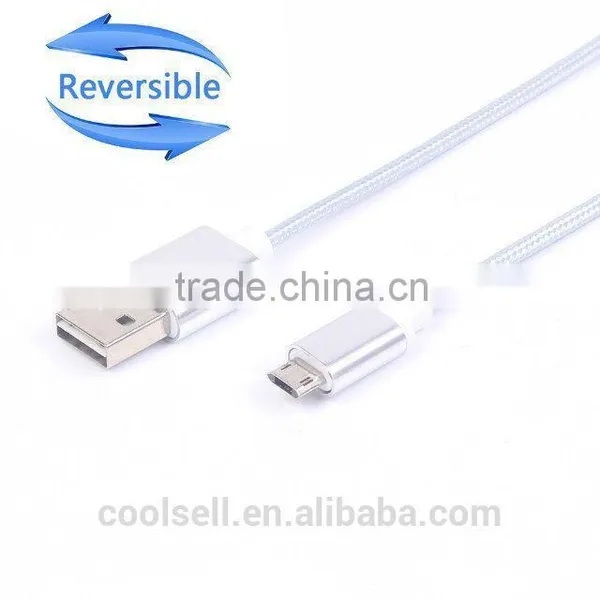 Coolsell Reversible Micro USB Cable For Samsung s6 5pin Metal Cable USB 2.0 Charger Cable photo-2