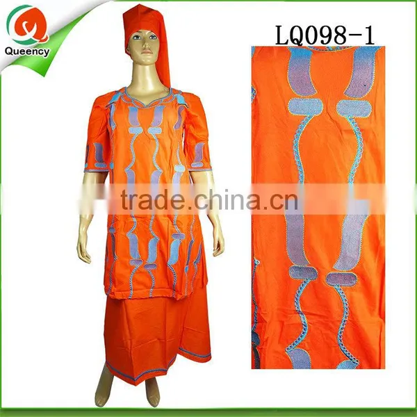 Nigeria Design Textile Linen Fabric African Dashiki Dress in Yellow photo-2