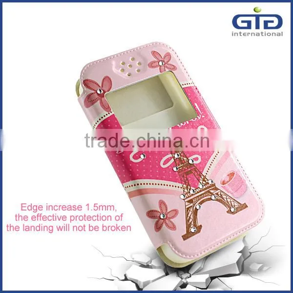 [GGIT] Hot Selling OEM Light Oil Pasting Pattern With Diamond Silicon and PU Leather Universal Phone Case photo-3