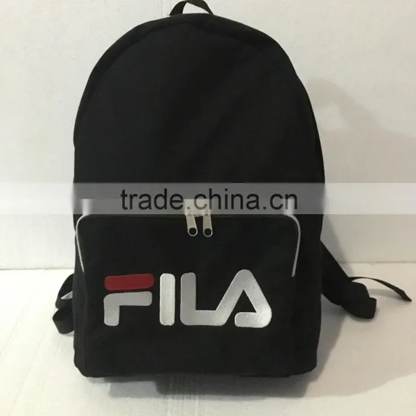 2# Newest Design Big Capacity Cotton Fabric Backpack With Embroidery Logo photo-6