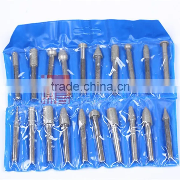 YIYAN High Quality Assorted Diamond Coated Burr Point Bit Set Rotary Tool Carving and Engraving Kit photo-3