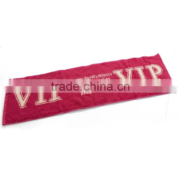 China Supply 25x100cm 100 Cotton High Quality Jacquard Logo Sport Towel photo-4