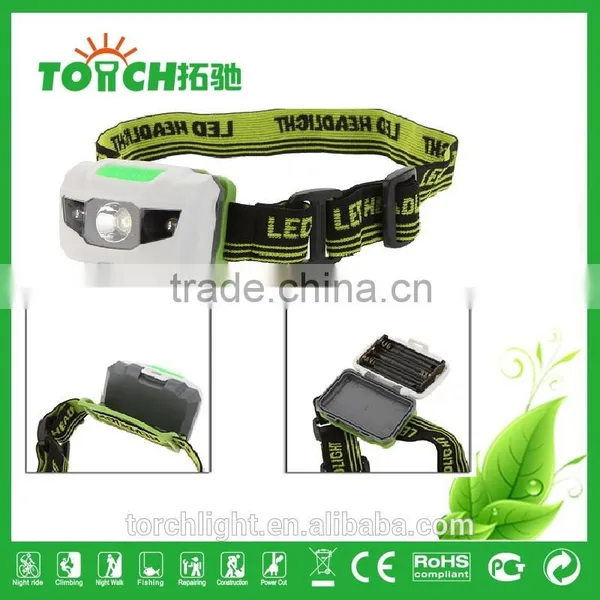 3W Ultra Bright Mini White LED Headlight Headlamp 3 Modes 2LED Red Flashlight for Outdoor photo-2