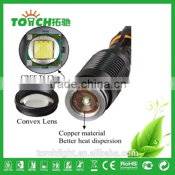 High Power Flashlight XML T6 Zoomable 5 Modes With SOS Flahslight Glare Flashlight for Outdoor Camping Use 2*18650 Battery Lamp photo-4