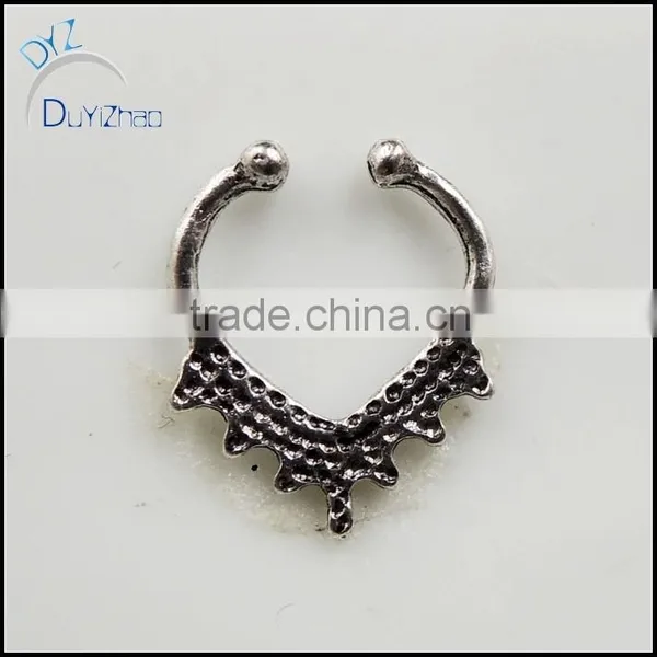 Heart Shape Fashion Septum Clicker Hoop Nose Rings photo-3