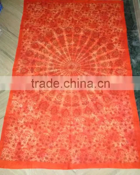 Peocock Printed Mandala Tapestry photo-5