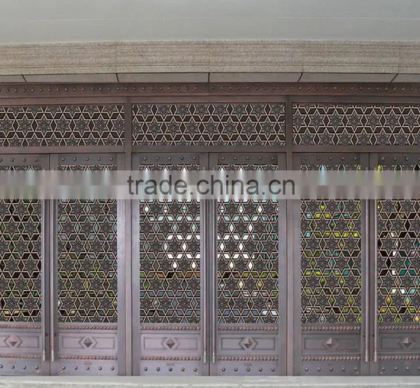 Luxury Villa Copper Door Security Entry Front Glass Bronze Door Quality Choice photo-2