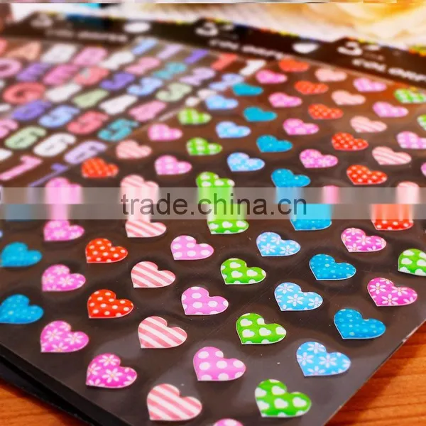 Alphabet Letter Color Epoxy Sticker/loving Heart Custom Epoxy Sticker photo-2