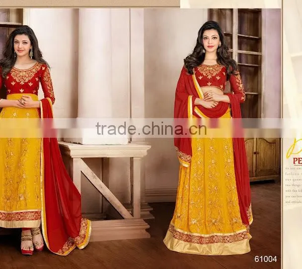 GEORGETTE SEMI STITCHED ANARKALI SUIT photo-5