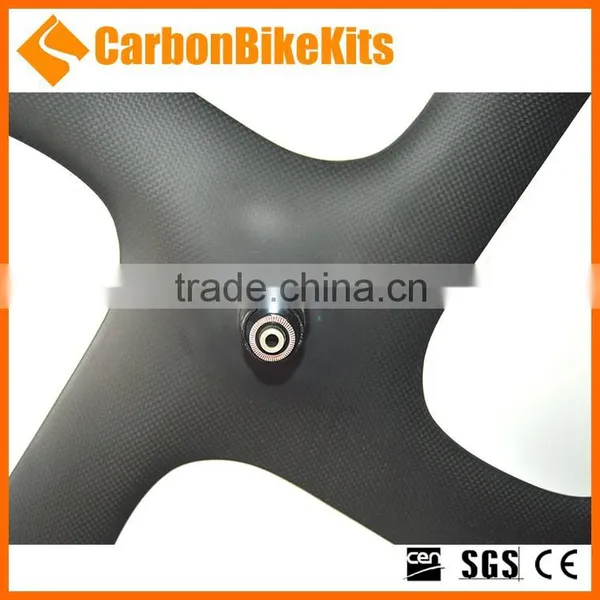 CBK Aero Design 700c Road/ Track Carbon Fixed Gear 4 Spokes Wheel Clincher photo-5